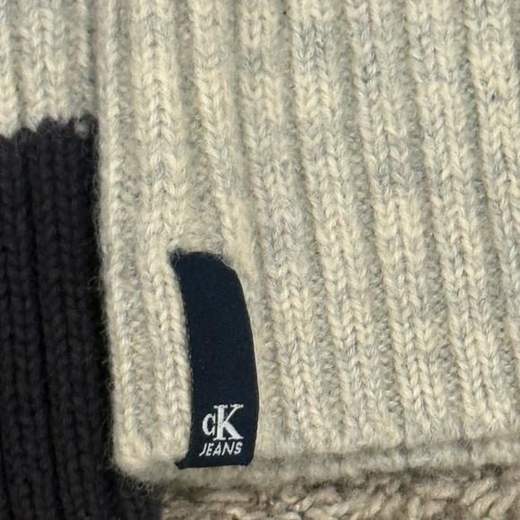 Calvin Klein Jeans Black and Gray Cowl Turtleneck Sweater - Picture 5 of 9